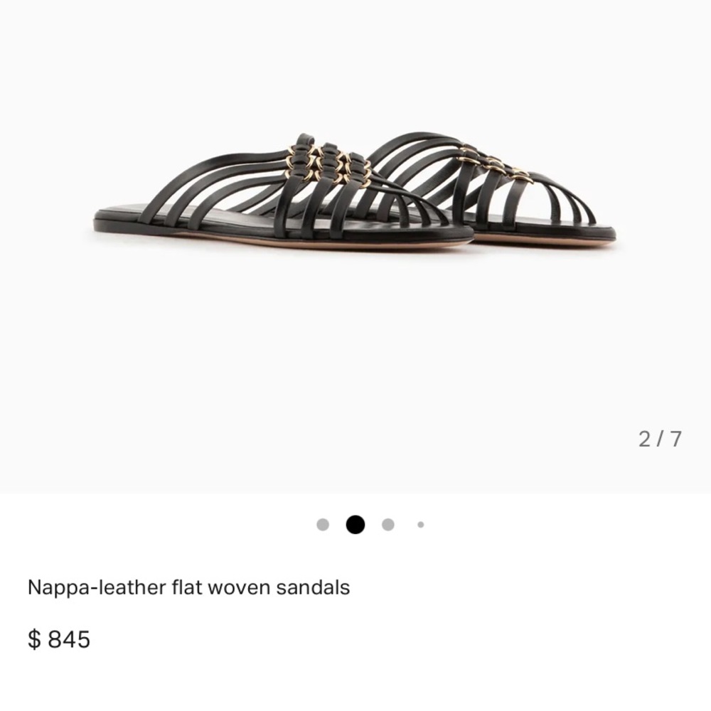 NWB and dust bag Giorgio Armani Napa leather flat woven sandal